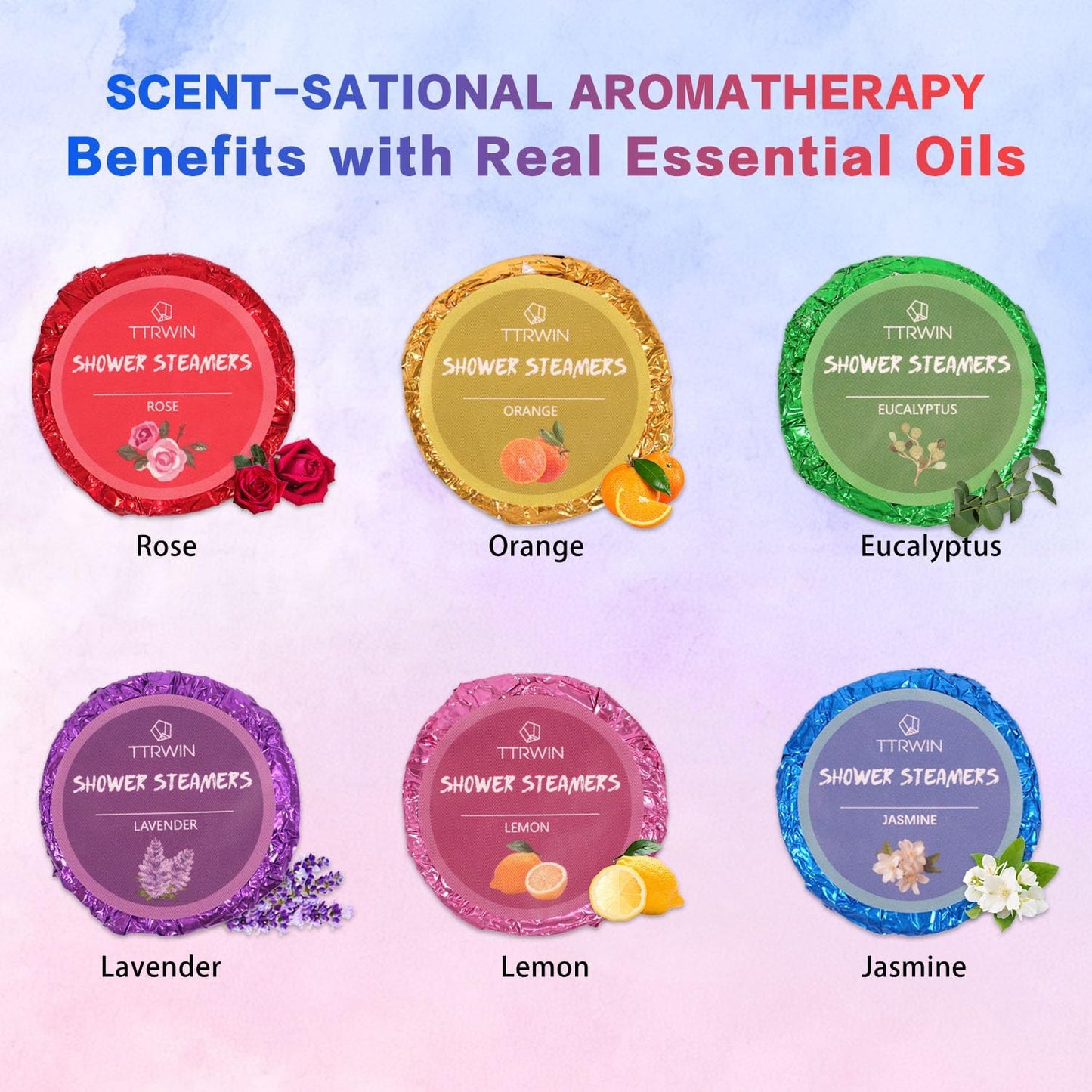 Shower Steamers Aromatherapy 12 Pack Shower Bombs with Natural Essential Oils, Home SPA Stress Relief Christmas Stocking Stuffers Birthday Gifts for Women Mom Men Self Care Relaxation