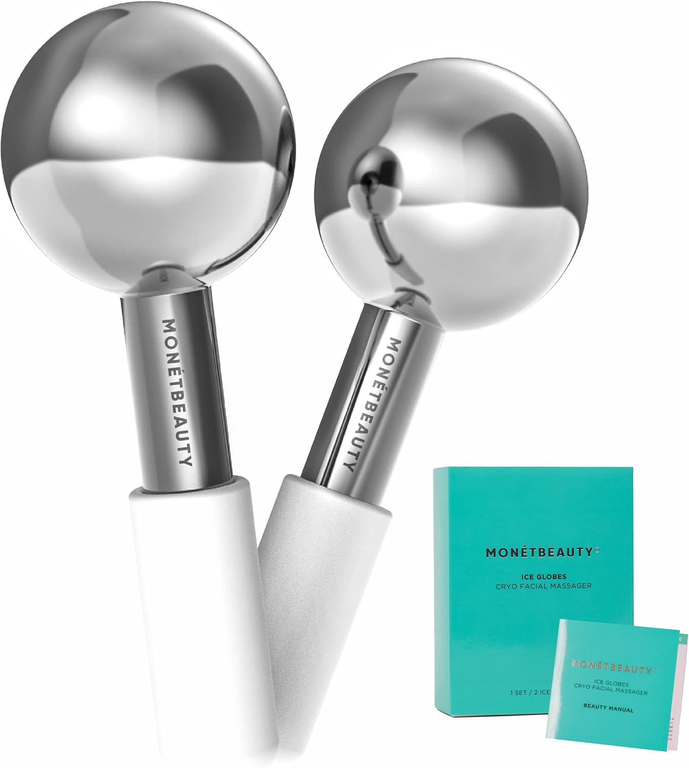 Stainless Steel Ice Globes for Facials (Silver), Durable Cryo Globes Instantly Reduce Puffiness, Tighten Pores and Sinus Relief, Face Globes for Facial Massages and Daily Beauty Routines