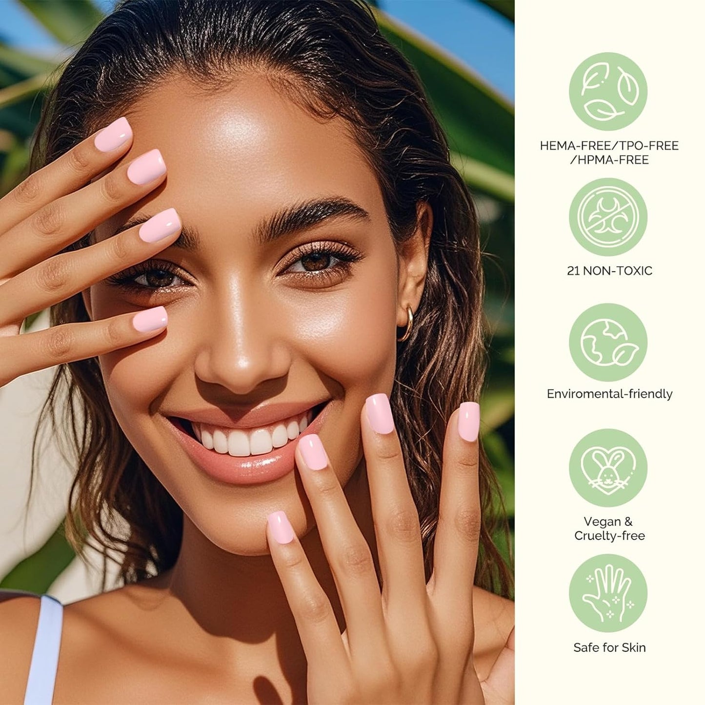 MelodySusie Plant Based Gel Nail Polish Set,Pink and Nude Versatile Colors,Hema Free,Soak Off UV LED Gel Polish Nail Art Manicure Salon DIY at Home 8Pcs 10ml/0.34 fl oz