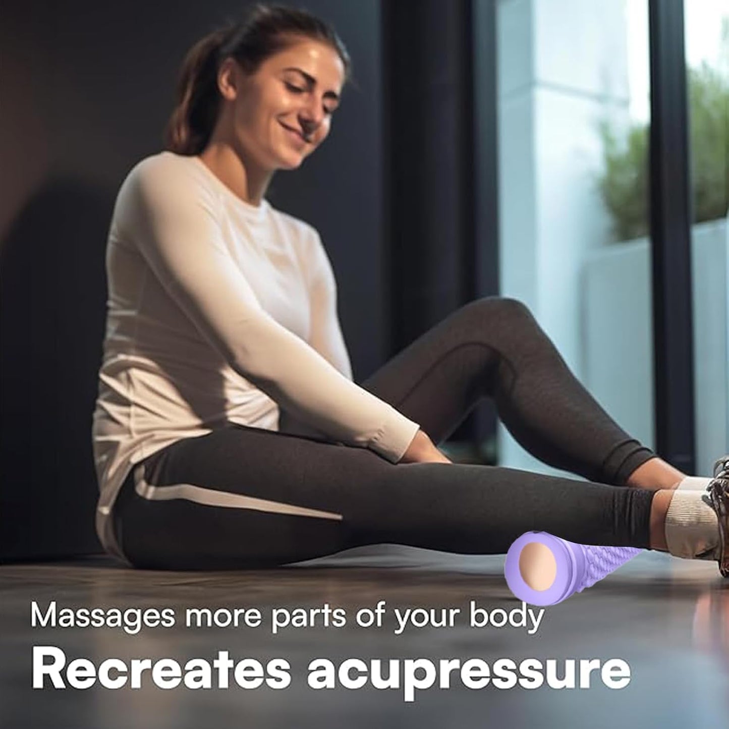 Foot Massager Ball Roller Yoga Roller Muscle Roller Stick for Feet Hand Leg Relaxatio Manual Feet Massager Purple Manual Leg Massagers Purple