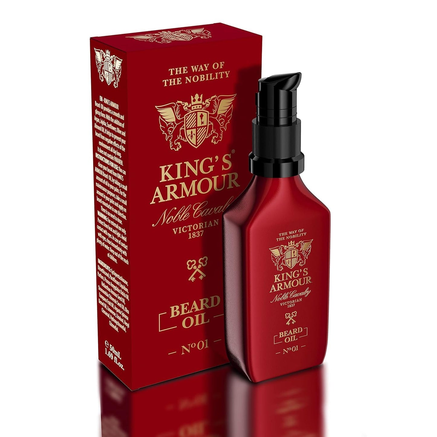 King's Armour Nourishing Beard Oil for Men | Argan, Jojoba, Almond & Olive Oils | Soften, Strengthen & Add Shine | Royal Beard Elixir – 50 ml (1.69 Fl Oz)