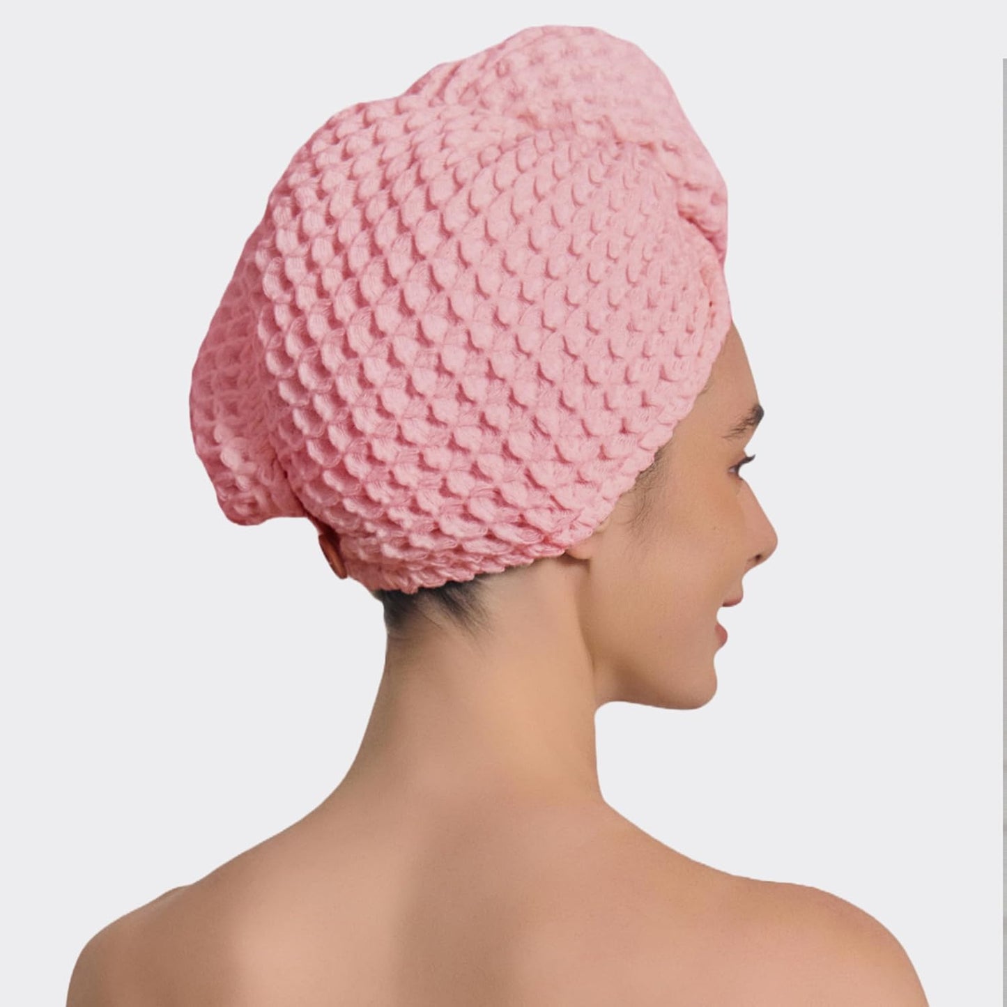 Hair Towel | 100% Japanese Cotton Hair-Drying Waffle Hair Wrap Turban for Women, Ultra-Absorbent, Anti Frizz, Hair Damage Protection