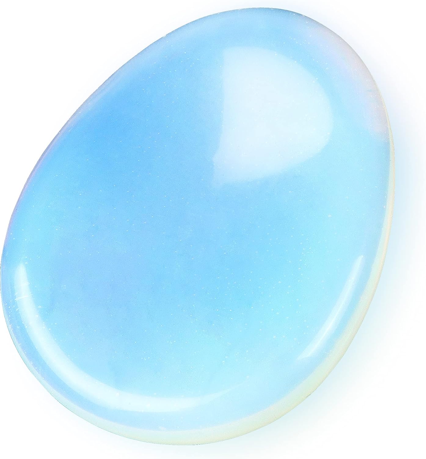 Artistone Opalite Crystal Chakra Thumb Worry Stone Carved Healing Crystals Teardrop Pocket Palm Stones for Anxiety Stress Relief Meditation Home Decor