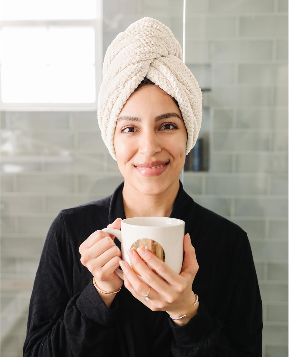 2-Pack Large Microfiber Hair Towel Wraps, Super Absorbent & Quick Dry - Anti-Frizz for Wet Curl & Straight Hair - 27.5''*39.4''