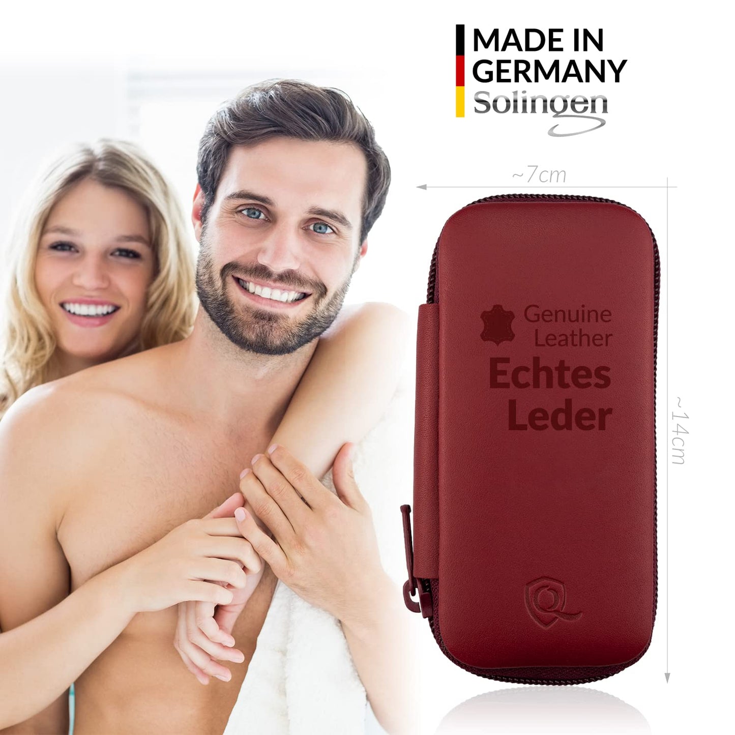 marQus Manicure Sets for Women & Men from Solingen Germany with Glass Nail File - Quality Grooming Kit Incl. Nail Clippers & Glass Nail File, Nail Kit Perfect for Pedicure.