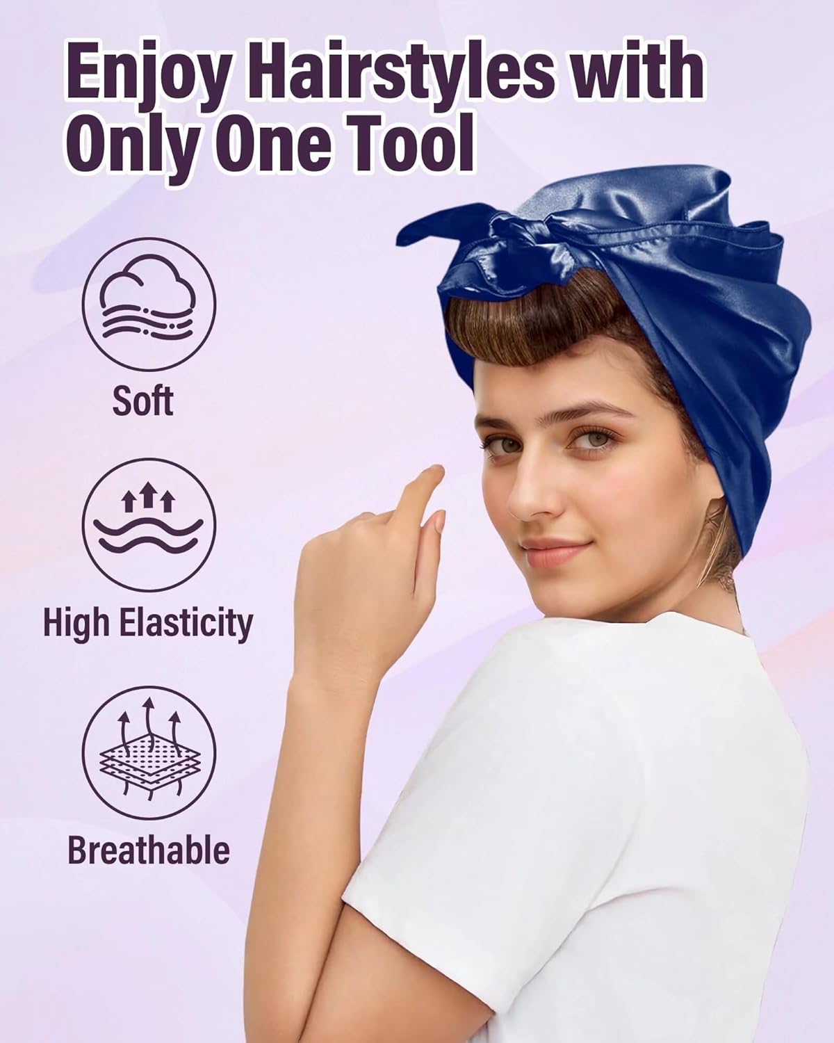 Heatless Hair Curler Overnight Curls-3 Pcs No Heat Curling Blowout Rod to Sleep In,Hair Rollers with Satin Scarf