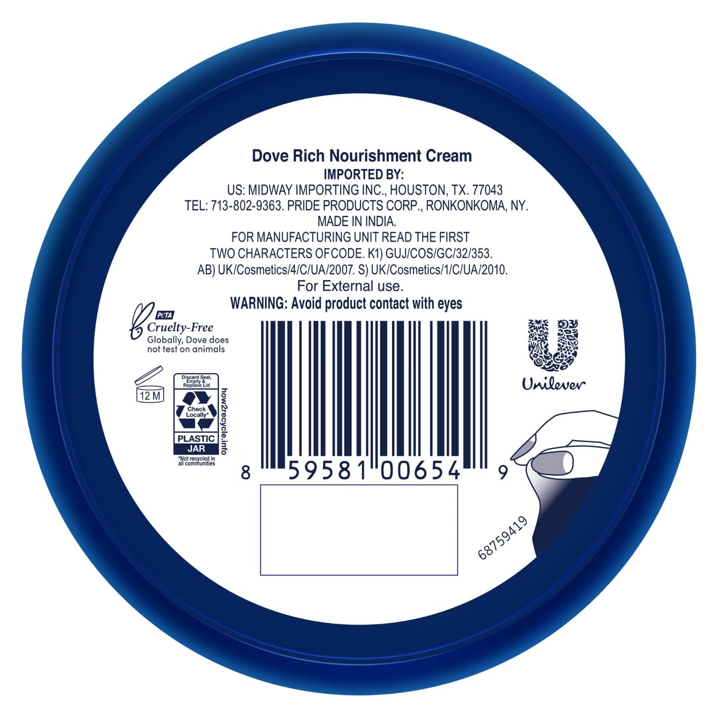 Dove Body Love Rich Nourishment Cream, Face, Hand & Body Lotion for Extremely Dry Skin, Fast-Absorbing 72-Hour Moisturizing Cream with Ceramide Serum, Travel Size, 2.53 Oz