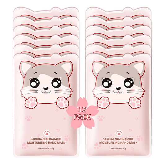 Hand Masks Moisturizing Gloves,12 Pairs Hydrating Hand Peel Masks Gift Set for Dry Cracked Hands Care,Long-lasting and Non-greasy Hand Moisturizer Gloves for Women