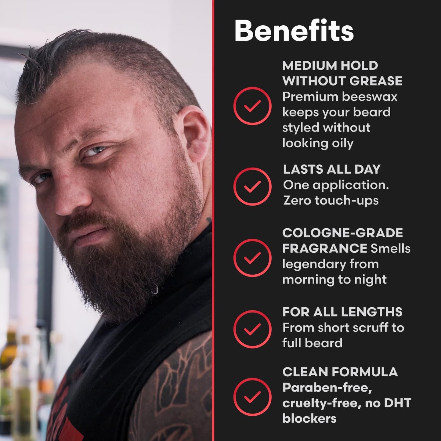The Beard Struggle Eddie Hall Beast Line Beard Balm – Ragnarok Rising Warrior’s Edition – Tame, Style & Condition Beard – Medium Hold, Non-Greasy, Natural Ingredients - 50g / 1.76 US. oz.