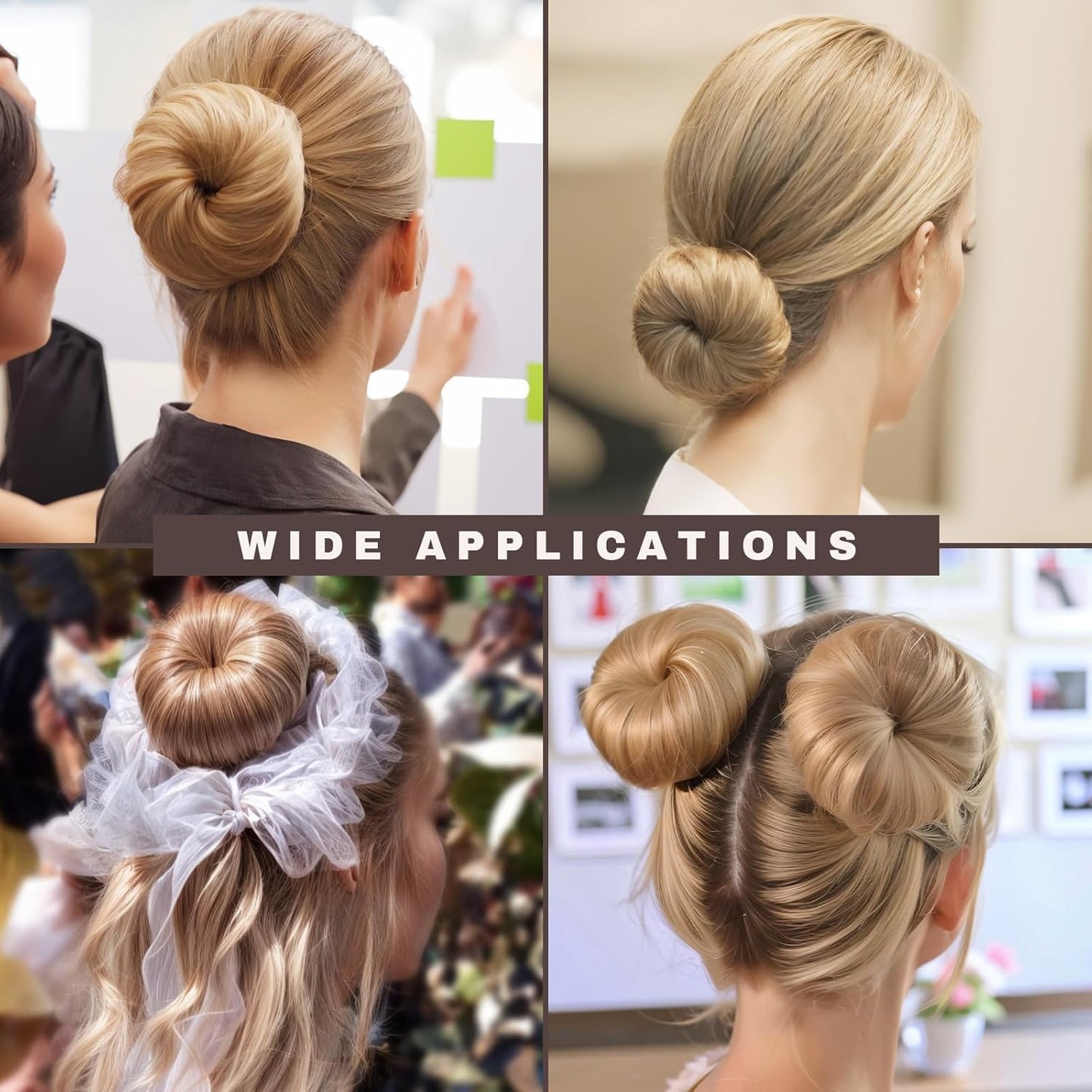 Teenitor Hair Bun Shaper Set, 4Pcs Hair Donut Bun Maker(Extra-large, Large, Medium, Small) with 20 pcs Large Bobby Pins, Tan Brown