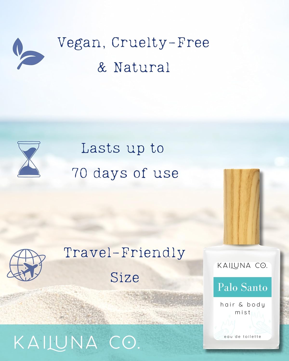 Palo Santo Natural Hair & Body Mist Spray, Pure Palo Santo Essential Oil, Alcohol-Free, Handmade in California, 0.5Fl Oz