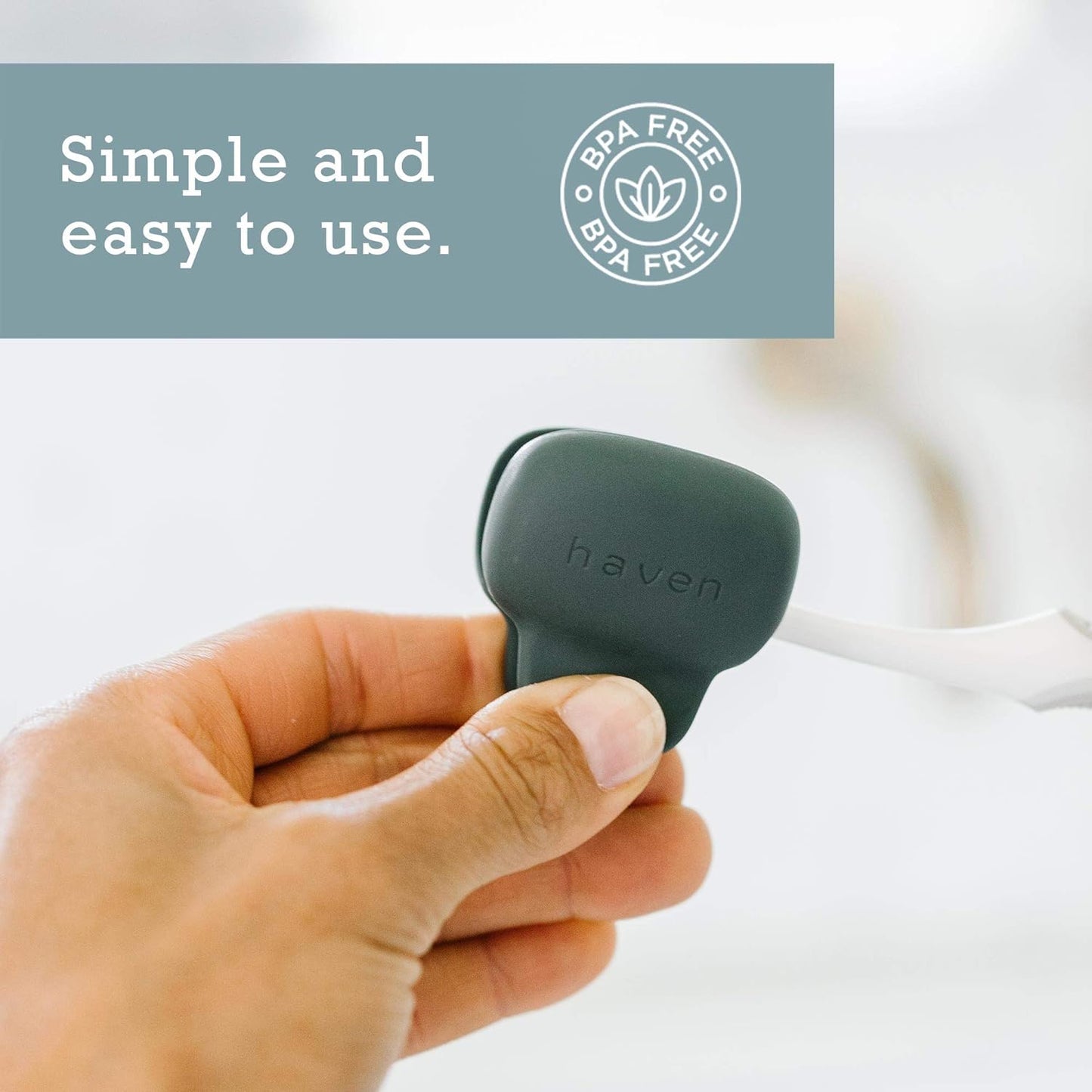 Haven Toothbrush Cover - Fits Most Adults' & Kids' Electric & Standard Toothbrushes - Pack of 2 - Blue & Charcoal Gray