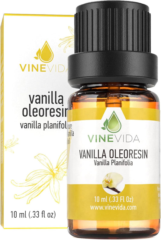 VINEVIDA Vanilla Oleoresin Essential Oil 10 mL - Undiluted Vanilla Oil 10 mL - Vanilla Candle Oil Scent - DIY Candle Scents for Candlemaking - 10 mL Essential Oil for Soap Making Safe for Skin