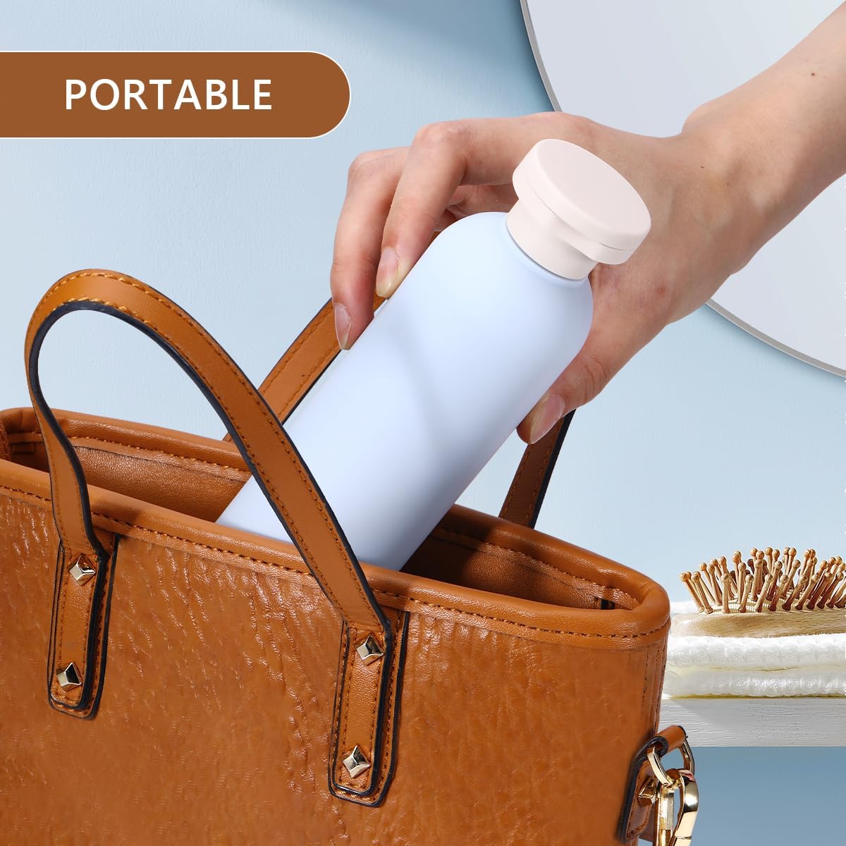 Travel Shampoo Bottle, Empty Plastic Squeeze Bottles 8.8oz with Flip Cap, Lotion Container for Toiletries Travel Size Shampoo and Conditioner