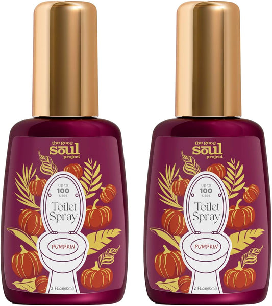 Toilet Spray, Pumpkin Scent, Travel Essentials, 4 Fl.Oz, Up to 200 Uses, Bathroom Odor Eliminator - Pumpkin, Smoked Vanilla & Cinnamon