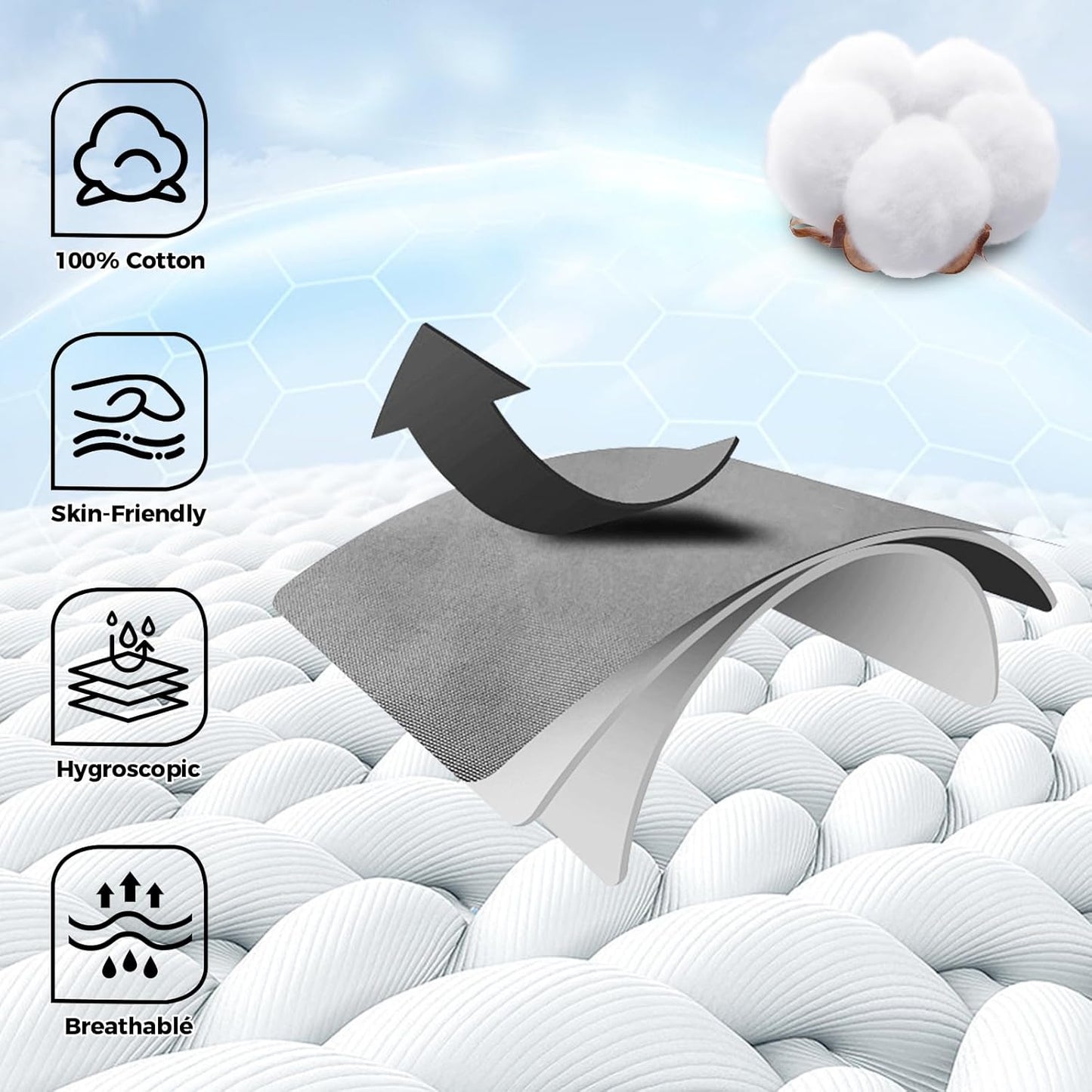 Donfri 10 Pairs Cotton Moisturizing Gloves Men Touchscreen Fingers for Eczema Dry Hands Hand Care Overnight Moisturizing (Large-Black)