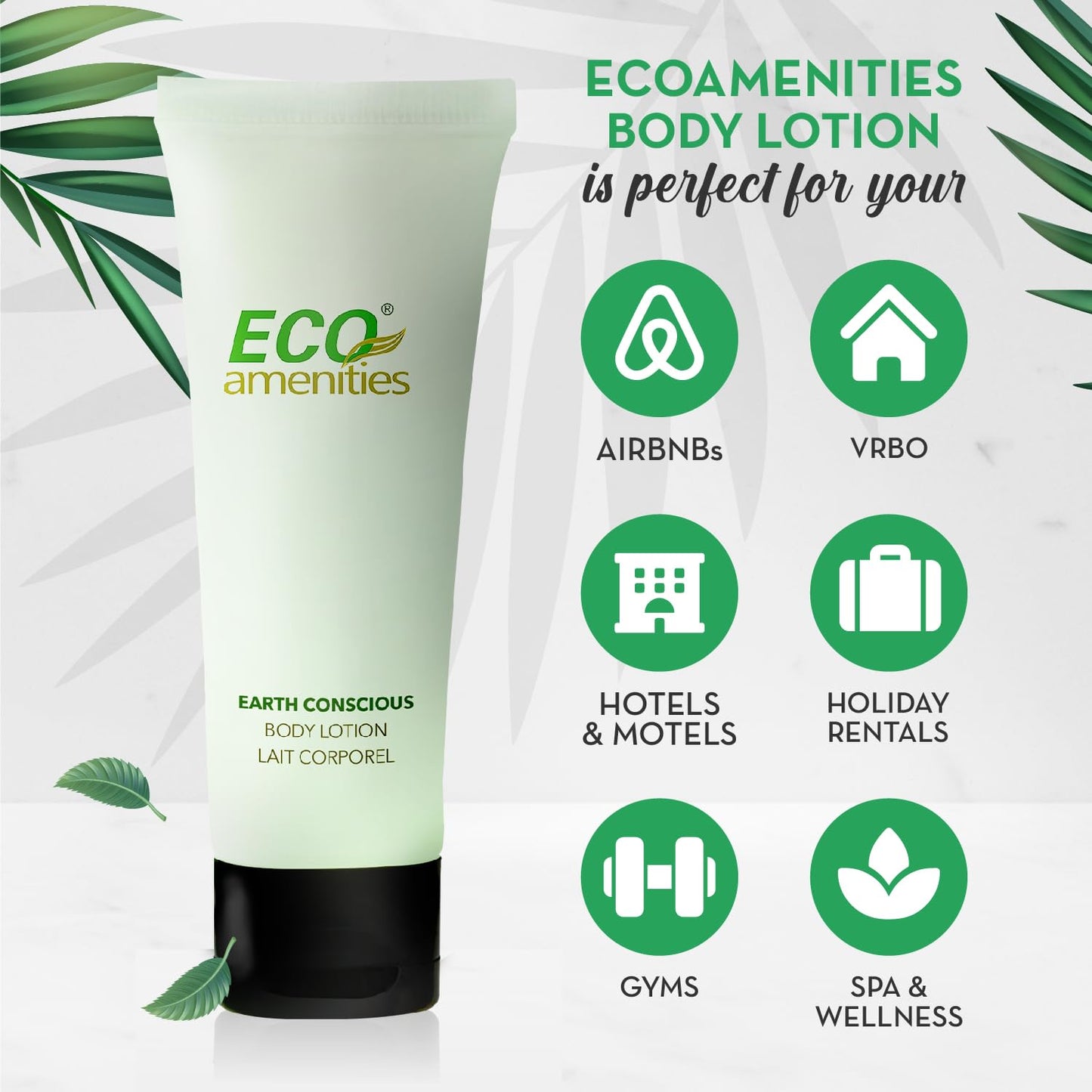 ECO amenities Travel Lotion Bulk - 200-Pack - 1 fl oz (30 ml) Tubes - Hydrating Green Tea Scented Body & Hand Lotion - Travel Toiletries