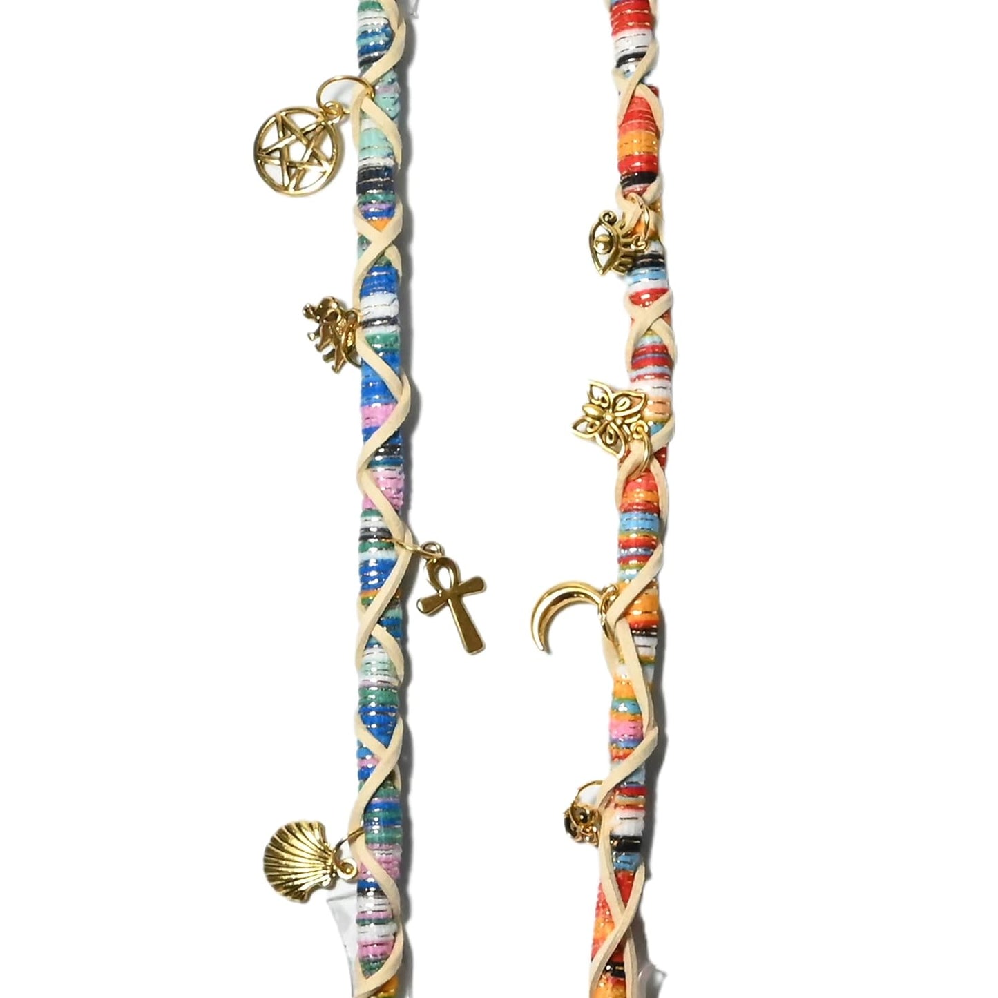 2 PCS Hippie Hair Extension Dreadlocks Hairclip Feather Beads Pendant Colorful Dread Accessory for Braids and Curls