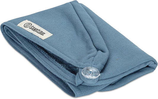 Sand Cloud Hair Towel Wrap for Women & Men, (Slate Blue, Terra) - 100% Turkish Cotton Quick Hair Drying Towel Wrap - Absorbent Half Terry Weave Hair Plop Head Towel Wrap with Binding Edge