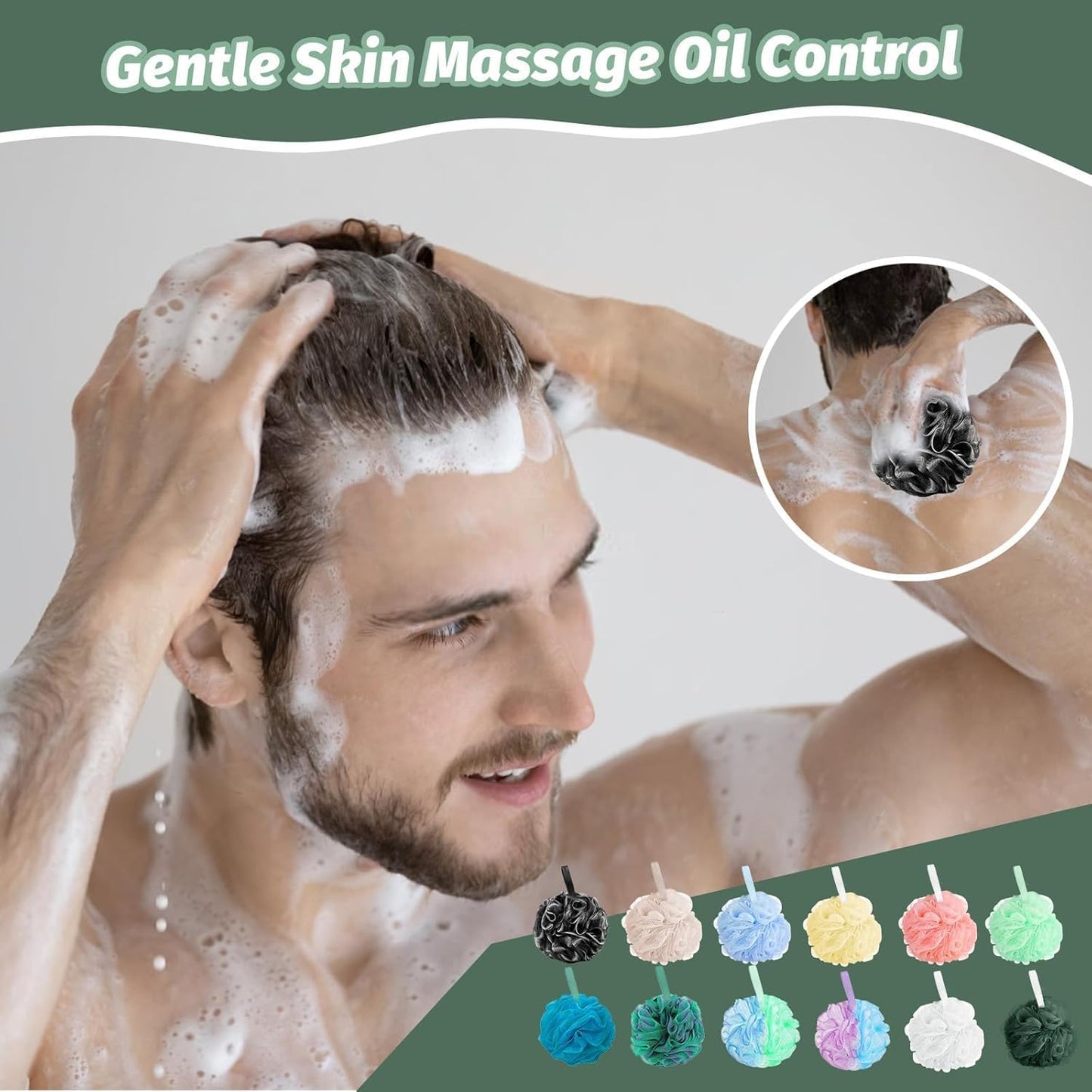 Amazerbst loofah,6 Pack Shower loofah loofah Sponge,50g Bath Sponge Body Scrubber for Women and Men