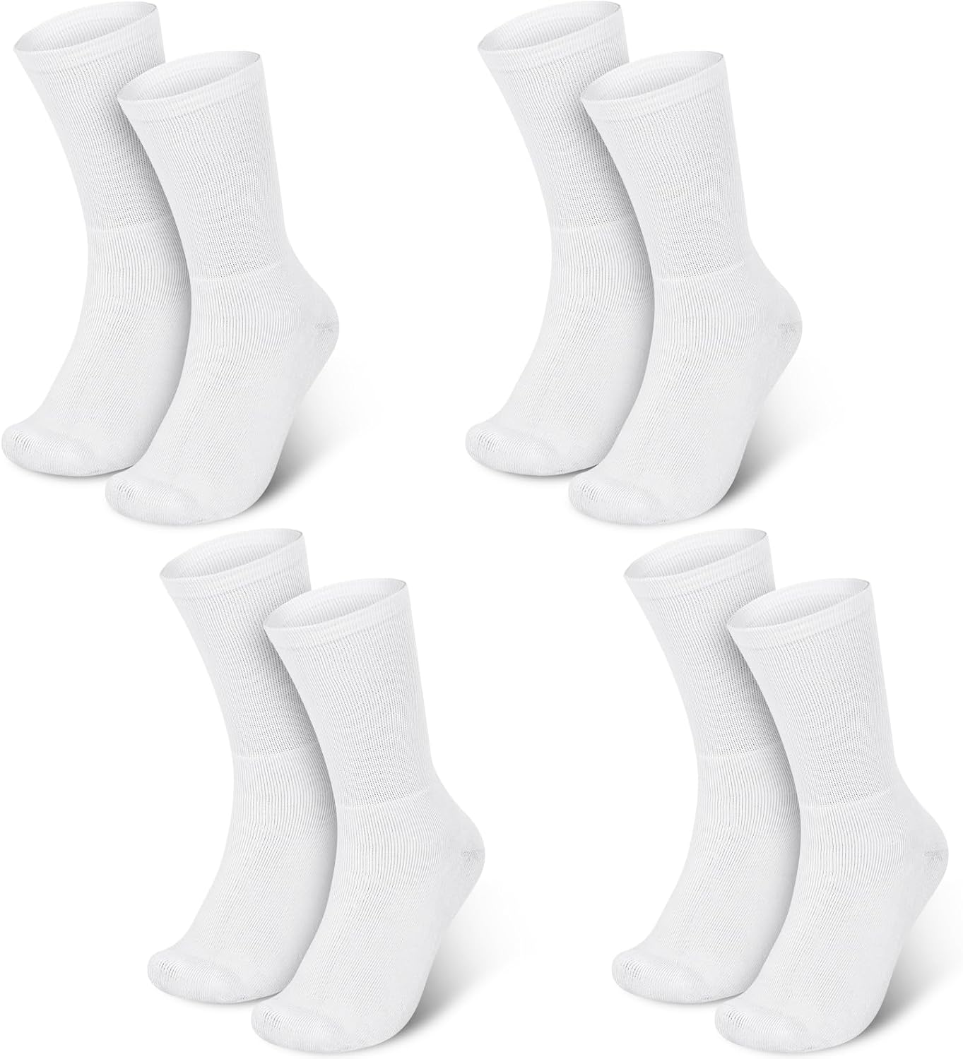 4 Pairs Cotton Soft Eczema Socks White Hydrating Moisturizing Therapy Cotton Socks Eczema Relief for Adult Wet Wrap Non Itch Soft Feet Treatment