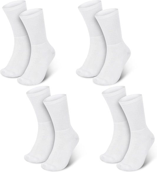 4 Pairs Cotton Soft Eczema Socks White Hydrating Moisturizing Therapy Cotton Socks Eczema Relief for Adult Wet Wrap Non Itch Soft Feet Treatment