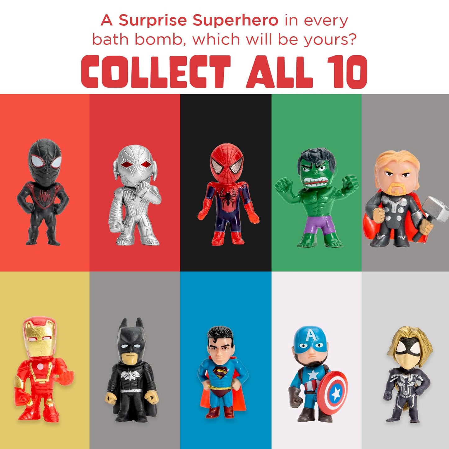 Superhero Bath Bombs for Kids with Surprise Toys Inside (3 Pack) - Large Bubble Bomb for Boys & Girls - Fizzies, Relaxing Aromas, Made in USA, Skin-Safe, Stain-Free by Two Sisters