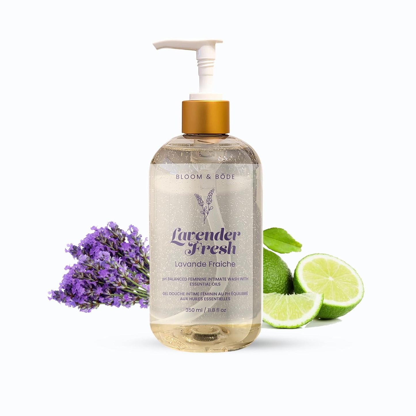 Bloom & Bōde Premium Feminine Intimate Wash - pH Balanced Feminine Wash - Ultra Mosturizing Intimate Wash With Essential Oils & Aloe Vera - Lavender Fresh Scent, 350ml