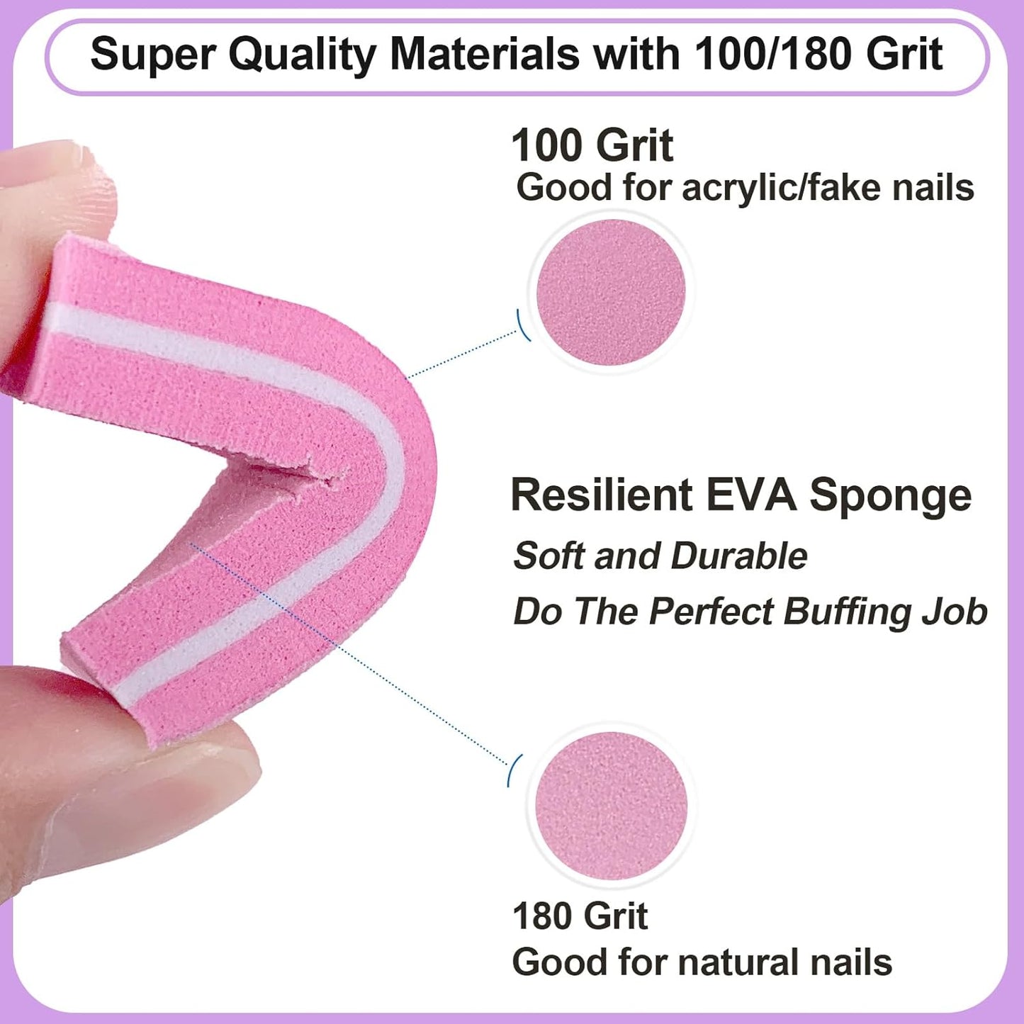 Nail File and Buffer Set (16 Pack), Nail File Kit Professional Nail Files & Buffers Manicure Supplies Filer Buffer for Natural Nails, 100/180 Grit 7 Way Nail Filing Polishing Buffer for Nail Care