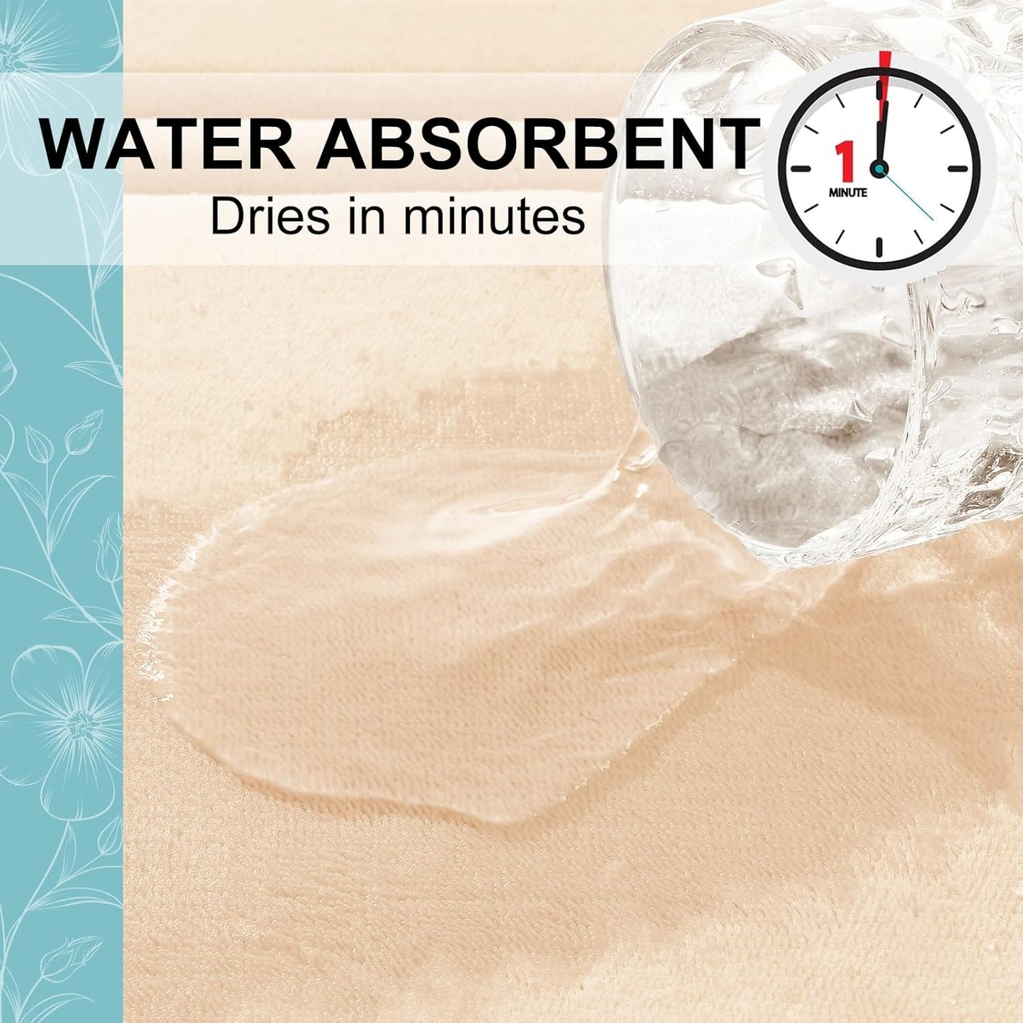 Grandaily Memory Foam Bath Mat Rug 36x24, Ultra Soft, Non-Slip and Absorbent Bathroom Rugs, Machine Wash Dry, Comfortable Bath Carpet for Bathroom Floor, Tub and Shower, Beige