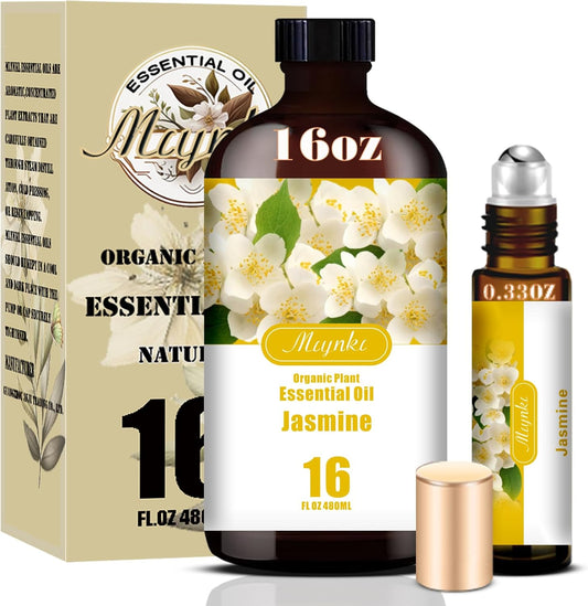 Jasmine Essential Oil-Jasmine Fragrance Oil 16.33oz (490ml)-100% Pure Natural Scent for Diffusers, Candles, Soap Making & Aromatherapy-Relaxing Home & Gift Essential Oil for Bath, Massage