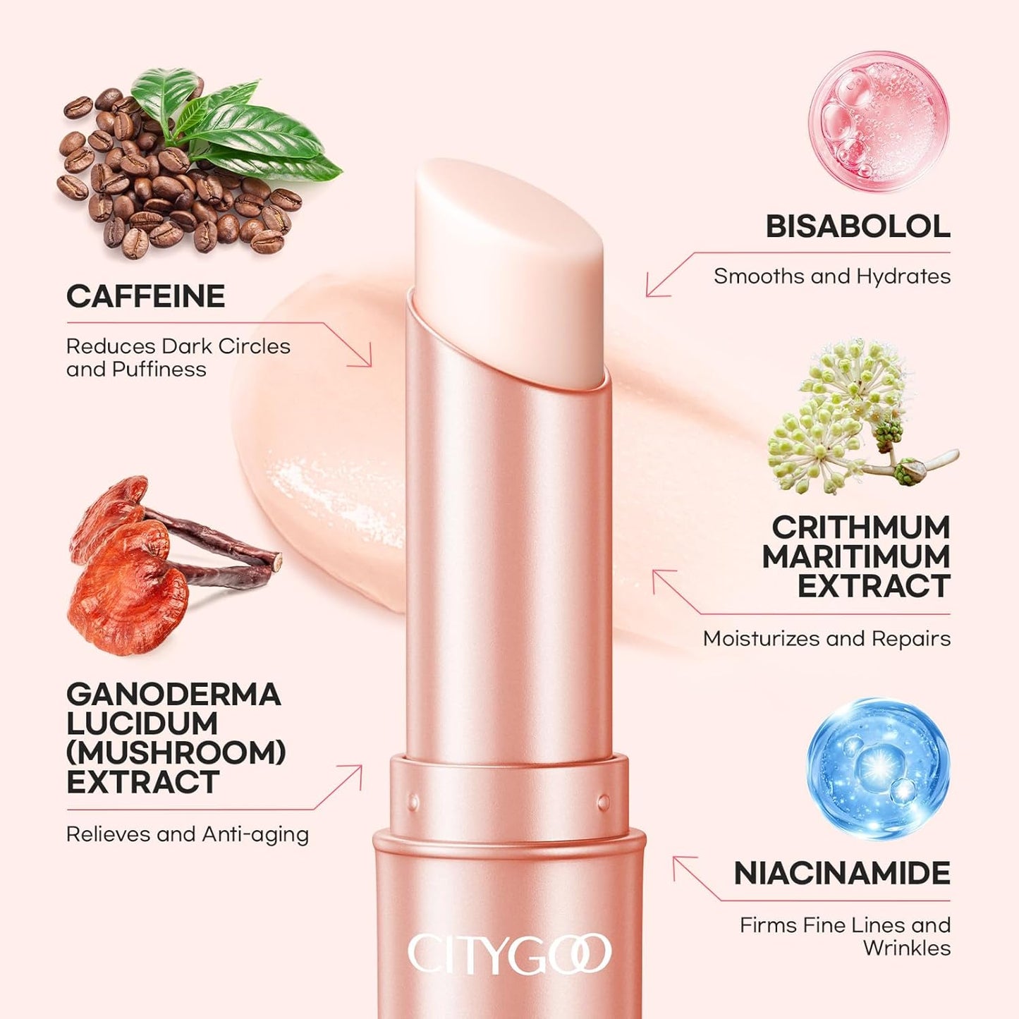 CITYGOO Caffeine Eye Cream Stick: Anti-Aging Firming & Moisturizing Balm for Dark Circles Puffiness & Eye Bags - Travel-friendly for Women (Caffeine Eye Cream, 1pcs)