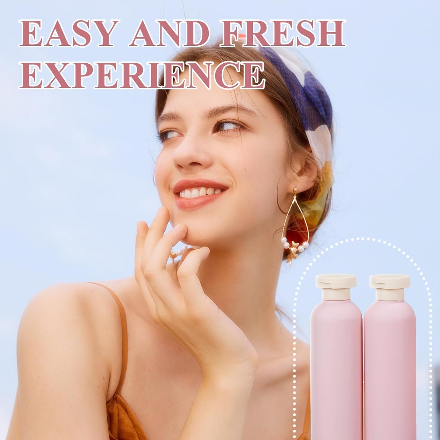 ASEVAT 10oz 3Pcs Plastic Refillable Travel Shampoo and Conditioner Bottles Refillable Travel Bottle with Flip Cap Plastic Refillable Shampoo and Conditioner Bottles