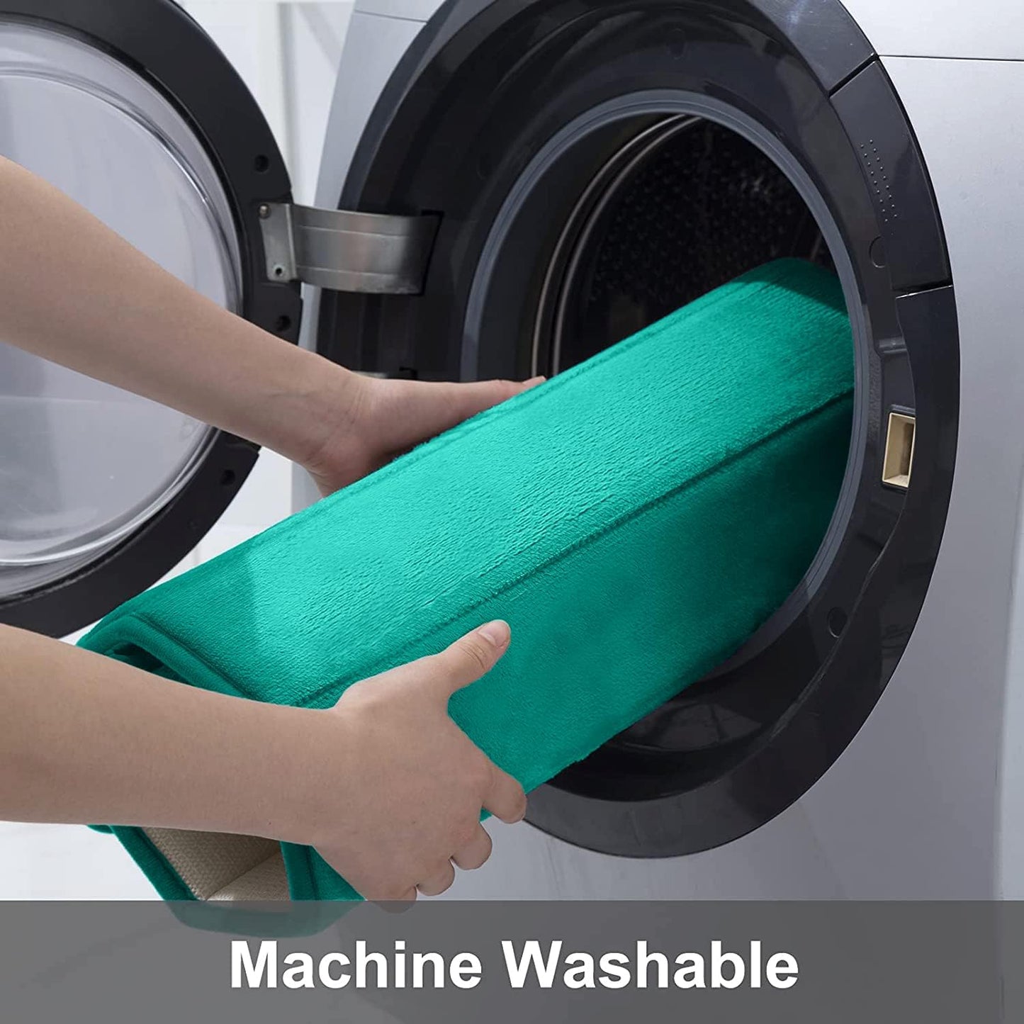 Buganda Memory Foam Bath Mat, 47" x 24", Ultra Soft and Non-Slip Bathroom Rugs, Water Absorbent and Machine Washable Bath Rug Runner for Bathroom, Shower, and Tub, Teal