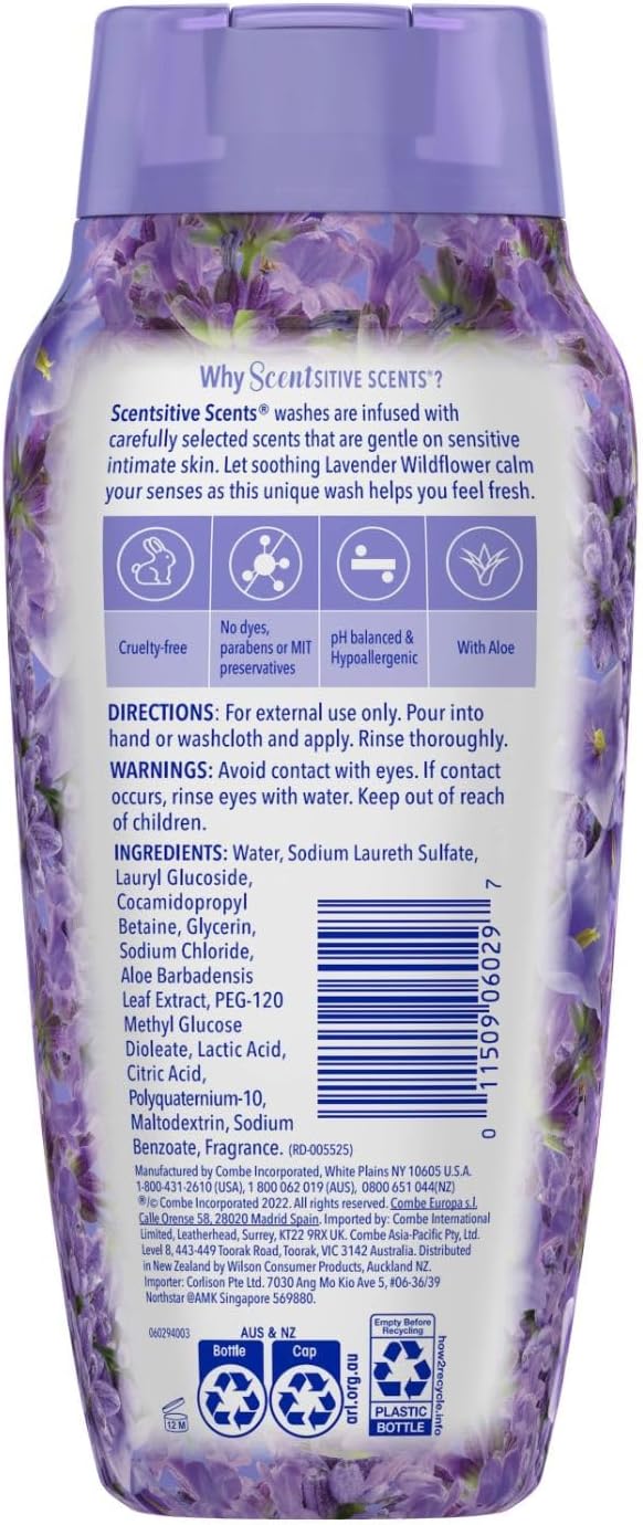 Vagisil Feminine Wash for Intimate Area Hygiene, Scentsitive Scents, pH Balanced and Gynecologist Tested, Spring Lilac, 12 oz (Pack of 1)
