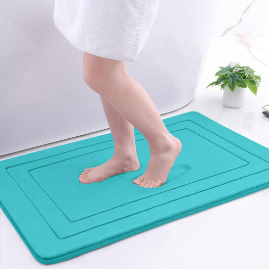 Arotive Memory Foam Bathroom Rug Mat 36x24, Ultra Soft and Absorbent Bath Mat, Machine Wash Dry, Comfortable Bath Rug Carpet for Bathroom Floor, Tub and Shower, Teal