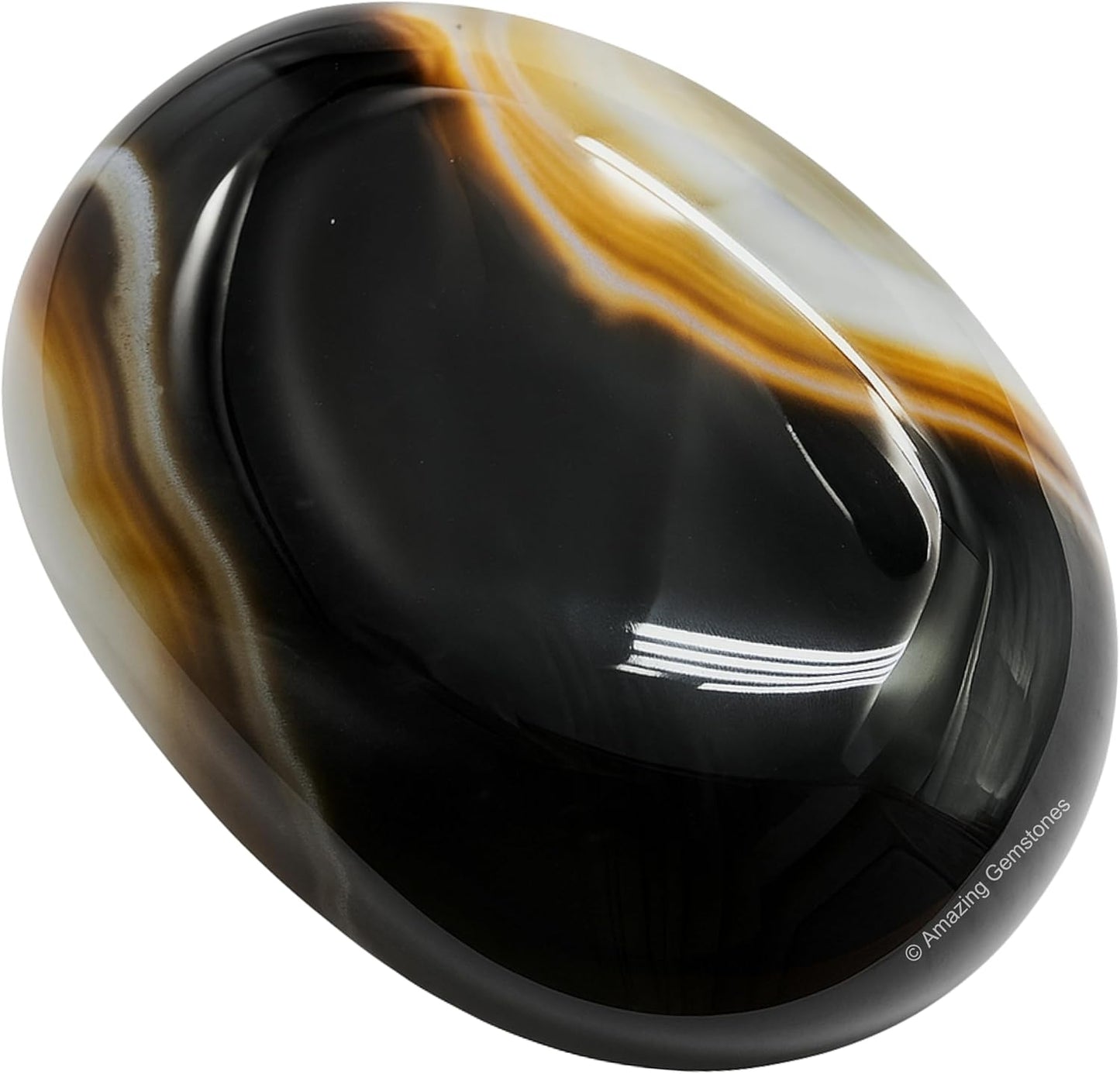 Amazing Gemstone Black Onyx Crystals and Healing Stones - Large Palm Stone Crystals Piedra - Crystal for Good Luck, Balanced Positive Energy, Meditation - Unique Stocking Stuffers and Birthday Gifts