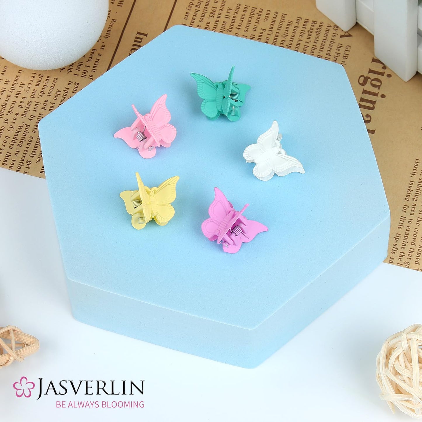 Butterfly Hair Clips Colorful, Girls Cute Mini Small Claw Clips, Y2K 90s Kids Women Butterflies Hair Accessories Rave Festival 50 pcs (Baby Color)