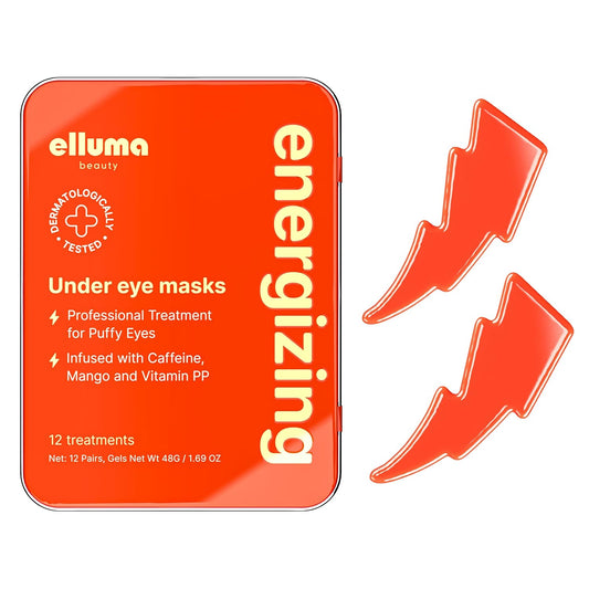 Under Eye Patches 12 Pairs of Themed Hydrogel Eye Gel Pads - For Puffy Eyes and Dark Circles, Under Eye Bags, Wrinkles - Energizing Set with Caffeine