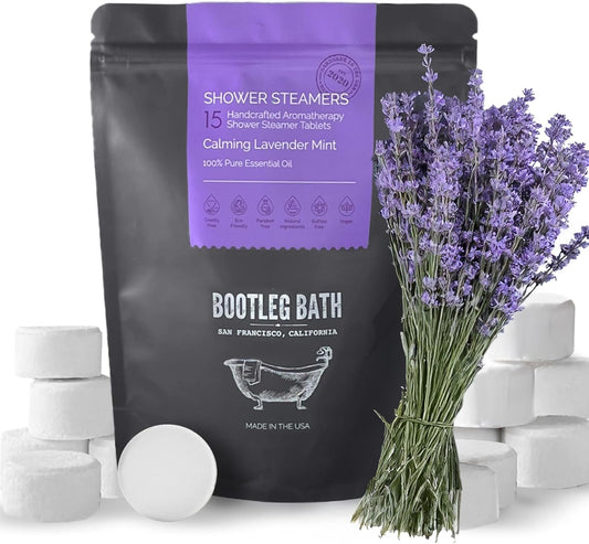 Shower Steamers Aromatherapy Lavender 15 Pack, 100% Pure Essential Oil, All Natural, for Men and Women, Made in USA