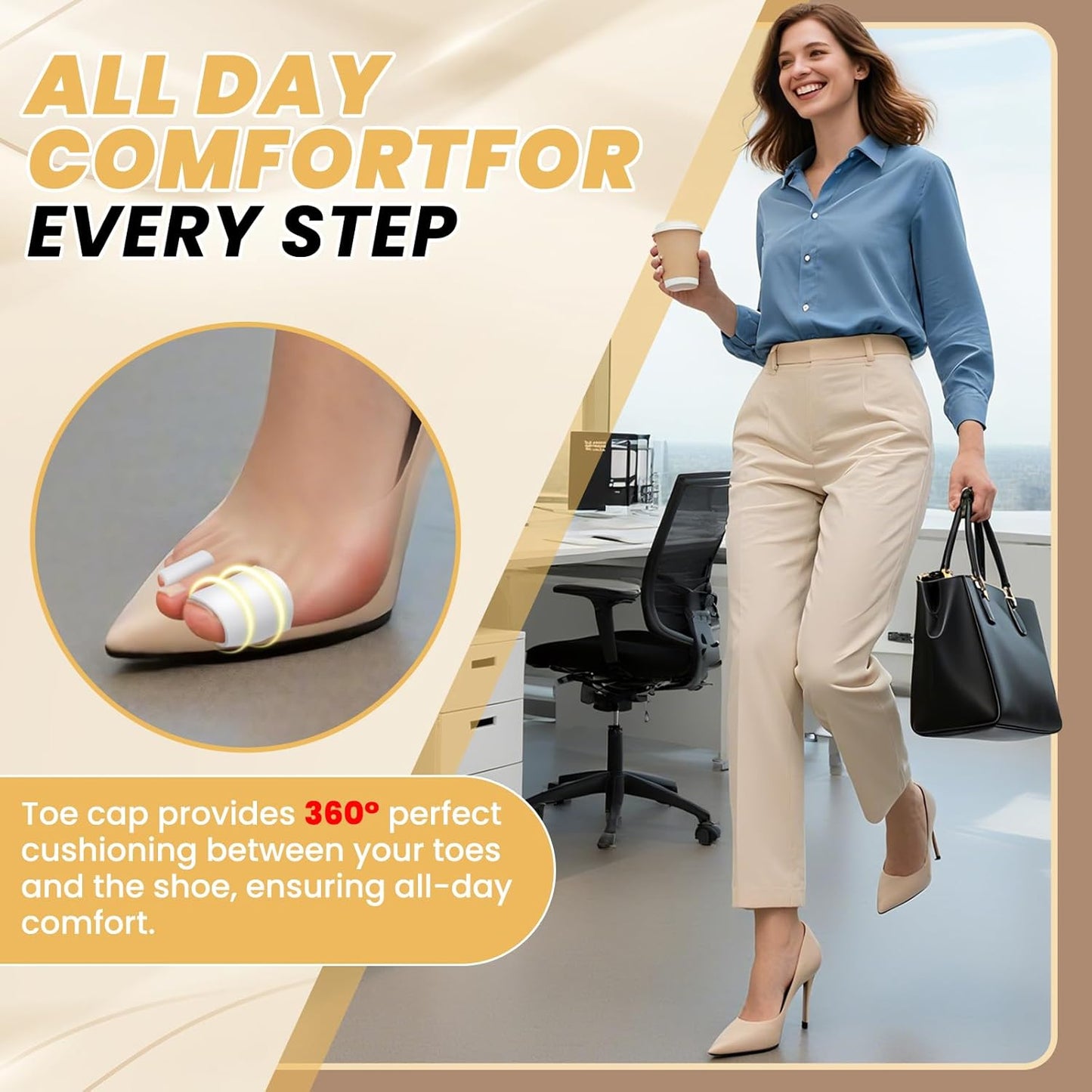 Pnrskter Silicone Toe Protectors -Toe Sleeve, Toe Caps For Hammer Toes, Overlapping Toes, Blisters, Calluses, Corns,Toenails Loss (8pcs For M Size, 4pcs For L Size)