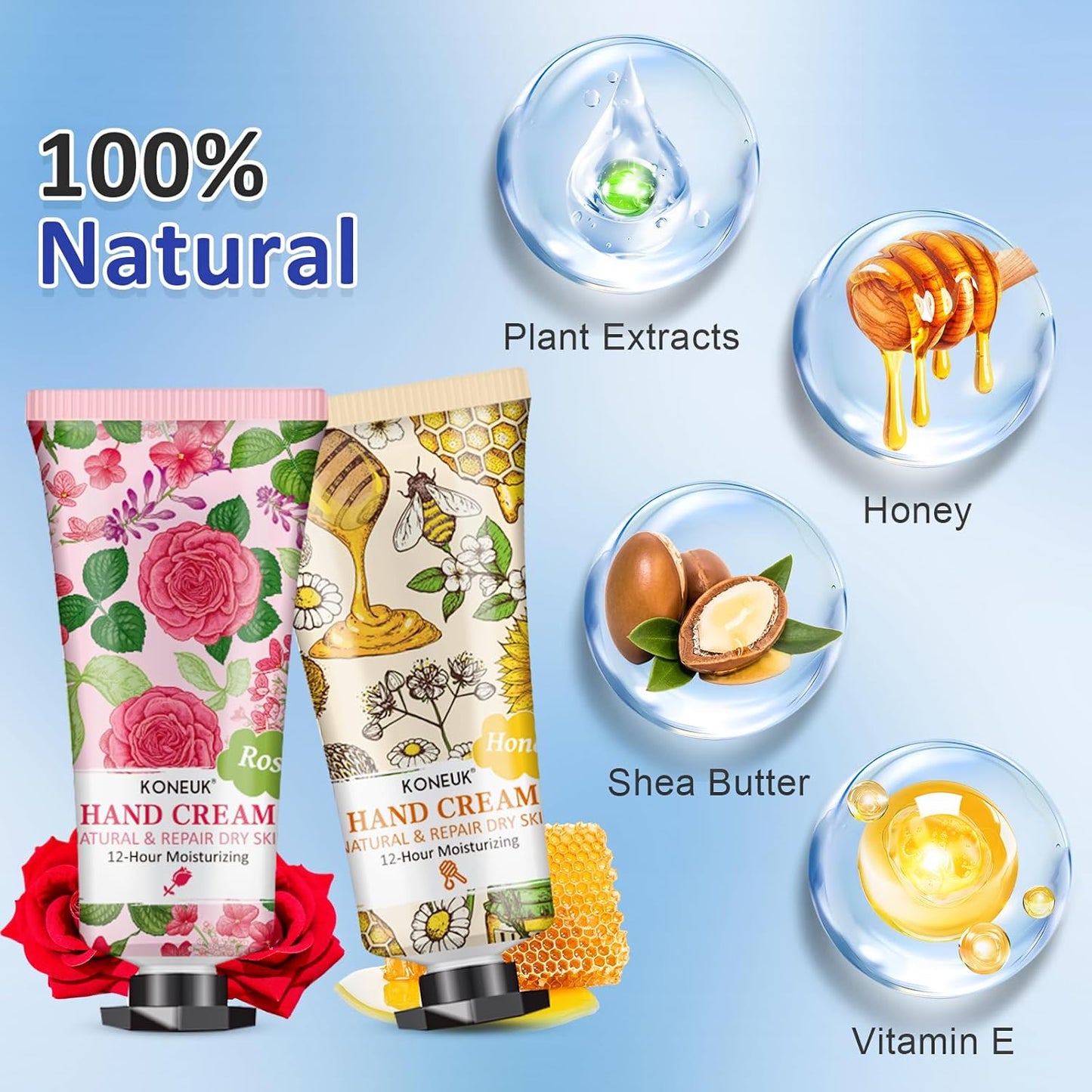 32 Pack Hand Cream Gift for Women, Bulk Hand Lotion Travel Size for Dry Cracked Hands, Mini Moisturizing Hand Cream for Christmas Gifts, Mom Gifts, Stocking Stuffers and Bridal Shower Favors