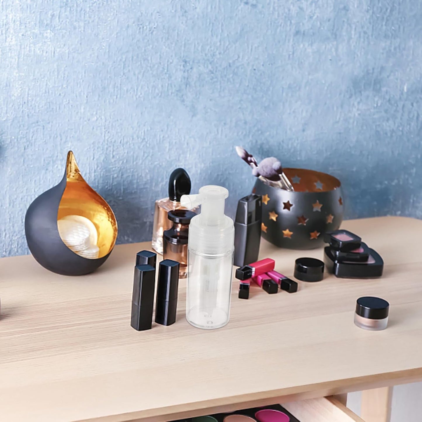 Transparent 110ml Powder Spray Bottle, Empty Powder Travel Cosmetics Blower, Refillable Hair Fiber Applicator for Hair Salon, Home, Beauty Multi-Purpose,Styling Products,Hair Sprays