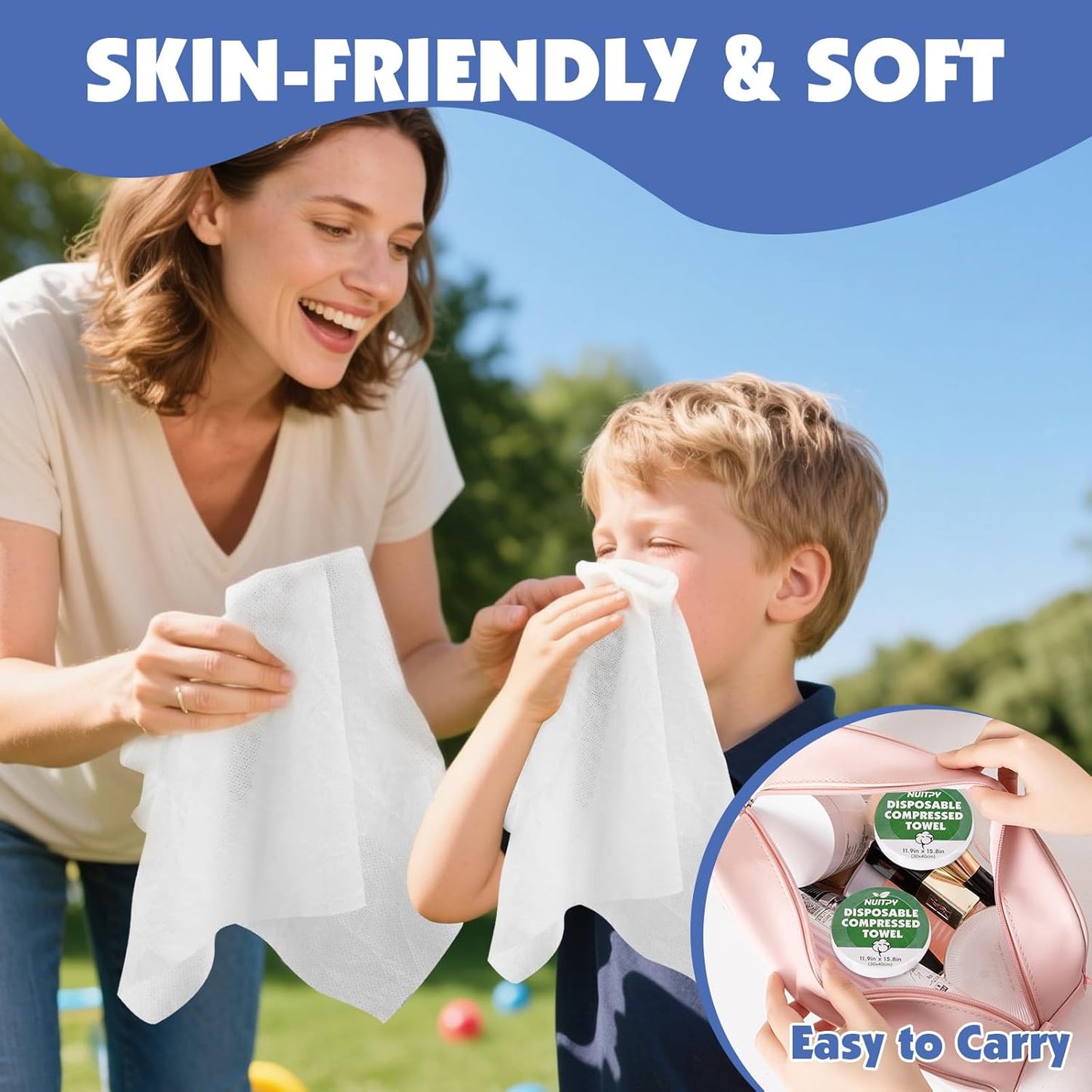 150 Pack Compressed Towel, 11.9in x 15.8in Large Magic Disposable Towel, Compressed Bath Towels, Large Size Coin Towels Portable Camping Towels for Hotel, Camping, Hiking, Outdoor Sports, Beauty Salon