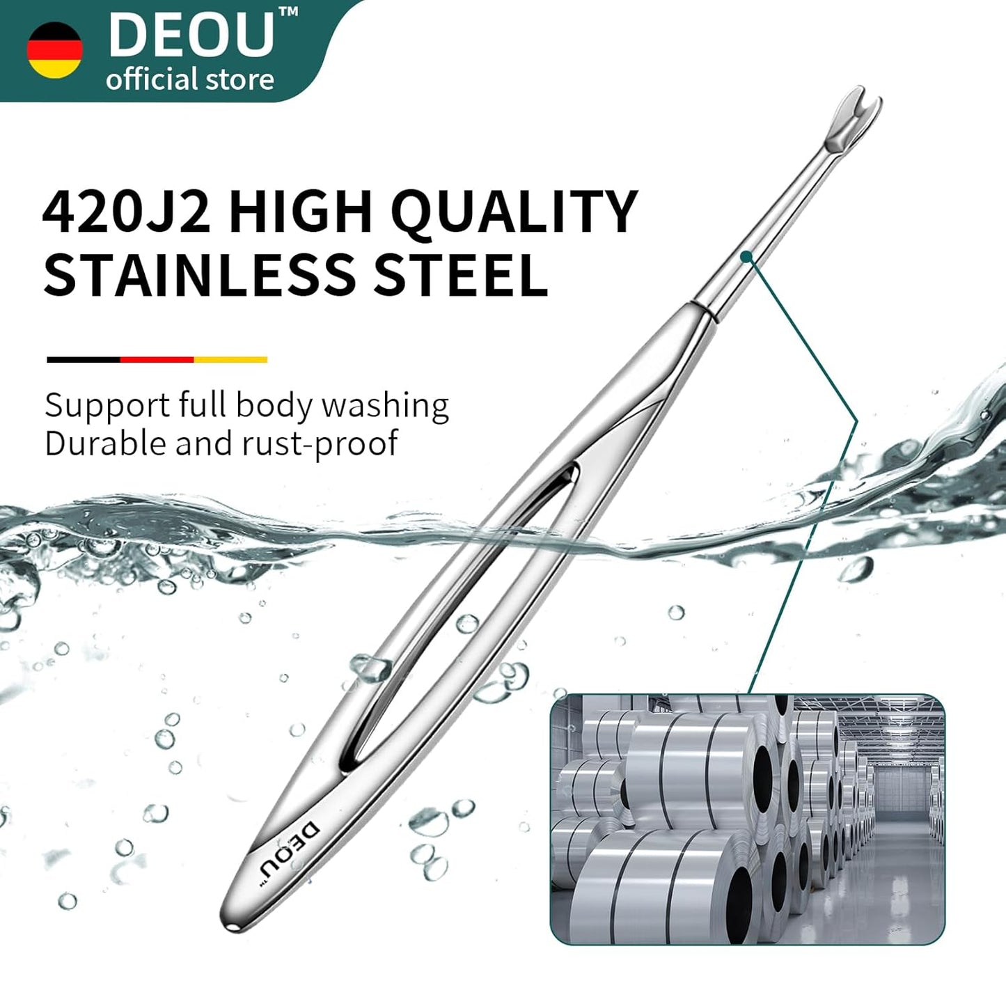 DEOU Cuticle Pusher Dead Skin Remover Stainless Steel dead skin fork cuticle trimmer Professional nail art tools Peeler Scraper Clean nail edges cuticle