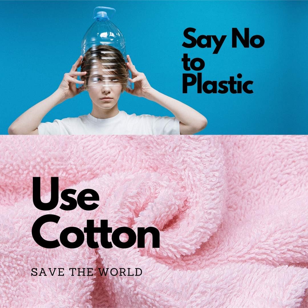 KEEPOZ Hair Towel Wrap Quick Dry 100% Cotton Super Absorbent Turban Head Wrap for Women with Button, Non Microfiber Anti Frizz Hair Products, Hair Cap for Curly, Long & Thick Hair (Pink, 1 Pc)