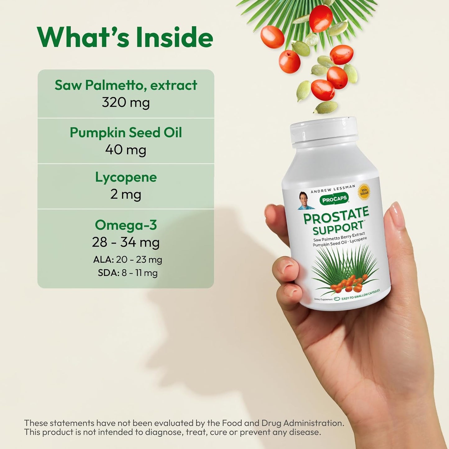 ANDREW LESSMAN Prostate Support Supplement for Men's Health, 360 Softgels, No Additives - Saw Palmetto for Men, Pumpkin Seed Oil, Lycopene, Omega-3 for Prostate Health, Urinary, Bladder Function