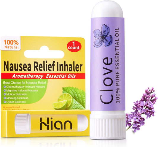 Hion Nausea Relief Inhaler-Clove, 100% Natural Essential Oils Inhalers