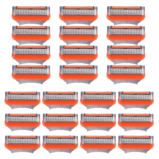 Premium 5-Layer Stainless Steel Razor Blade Refills, 24 Pack – Compatible with Fusion 5 Style Razors, High-Performance Cartridges for Smooth Shaving, Durable & Sharp Replacement Blades for Men