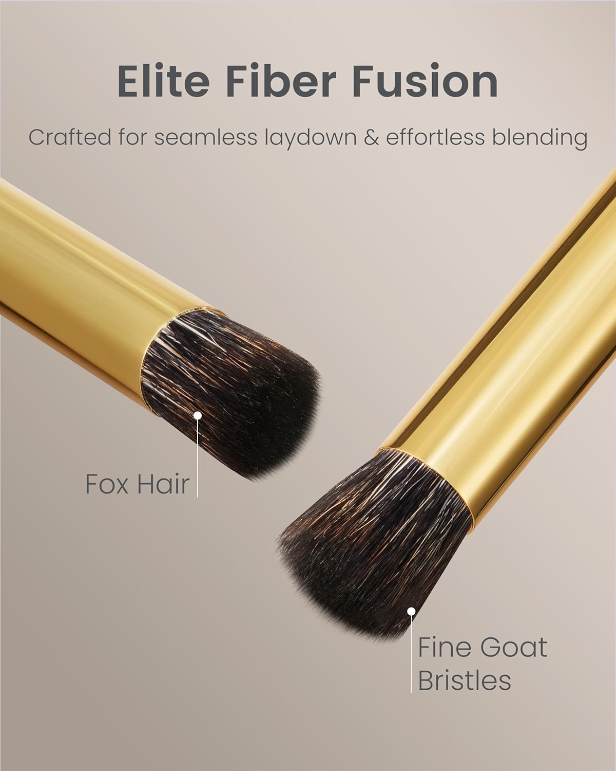 Desert Oak Series Flat Top Smoke Blender - 10mm Red Fox & Goat Hair Brush for Smudging & Blending, Luxury Bubinga Handle (CM 206)